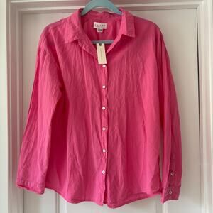 Velvet by Graham & Spencer Hot Pink / Rose button up Blouse Size M Anthropologie